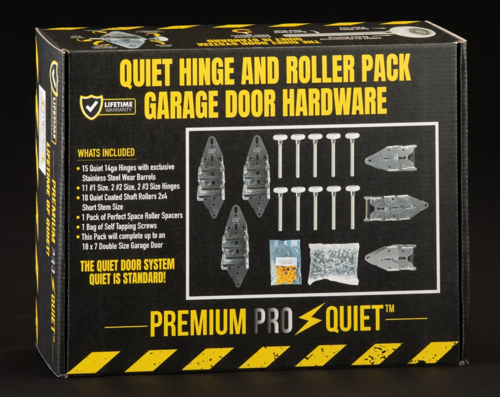 Quiet hinge roller garage door kit